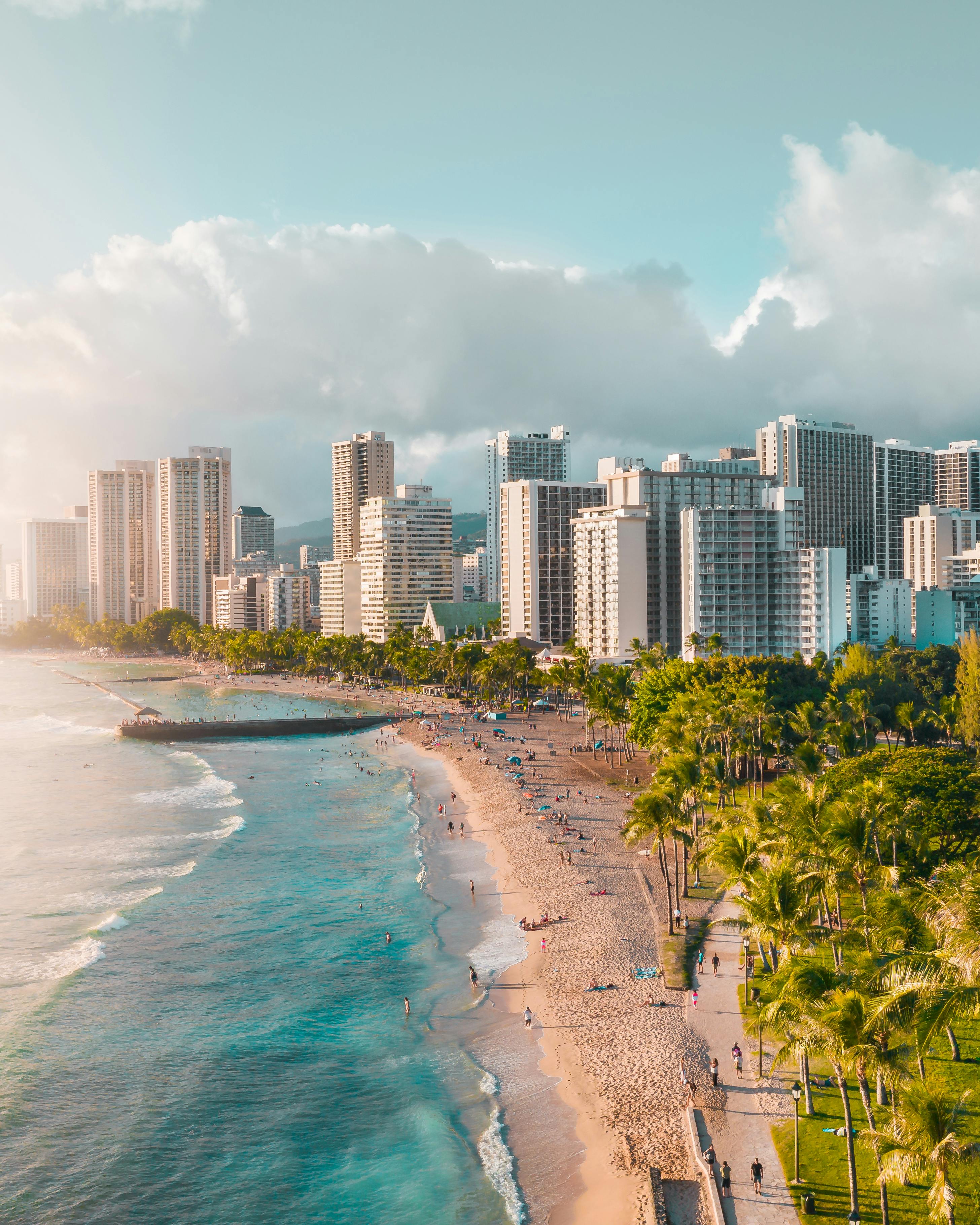 Oahu reef and Waikiki skyline